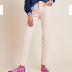 Pilcro and the Letterpress Acid Wash Pleated Straight Jeans